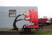 Graffiti auf Zugmaschine, Eisenbahnverein Weimar/Hansa-Flex (2)