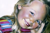 Mrs. Smile - Spraylack auf Leinwand 80x100, 2005