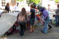 Ablauf eines Graffiti-Workshops (1) - Erklärung und erste Versuche